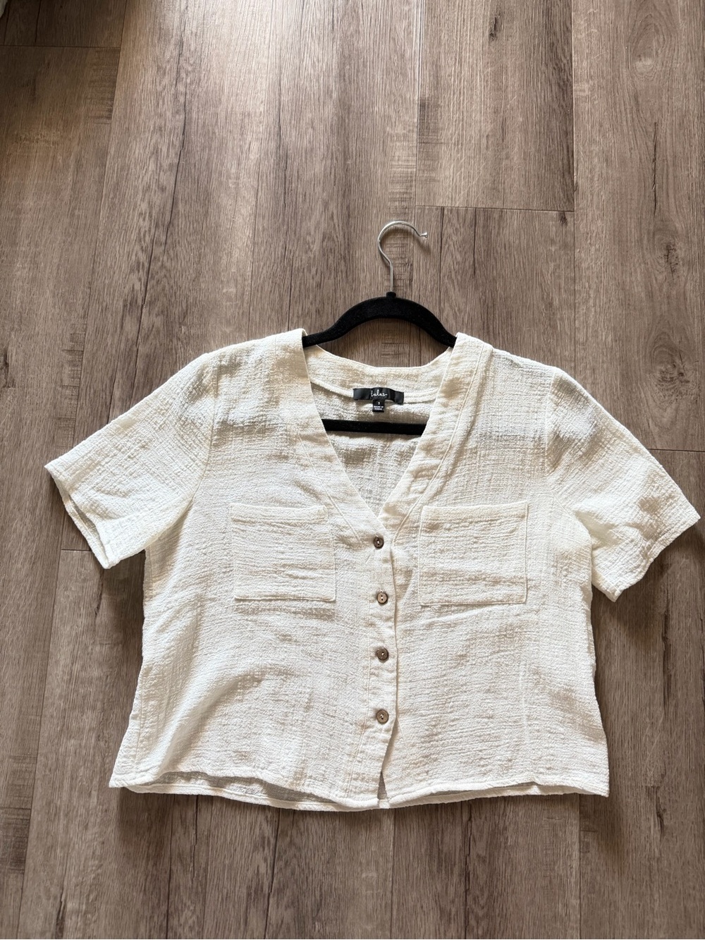 Lulus Button-Front Textured Crop Top